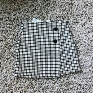 H&M Houndstooth Wrap Skirt